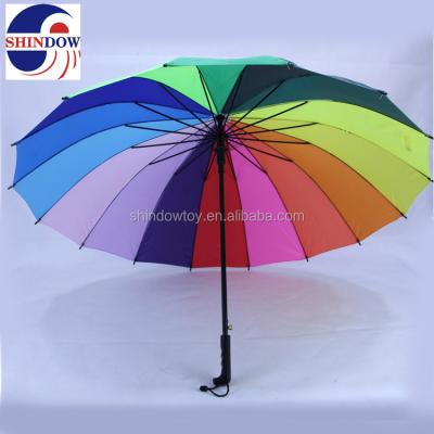 China Fashion american colorful rainbow style straight umbrella for promotion for sale