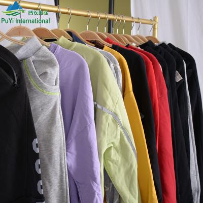 China 100% cotton used clothes bullets blended clothing sportswear second hand used hoody clothes in Europe for sale