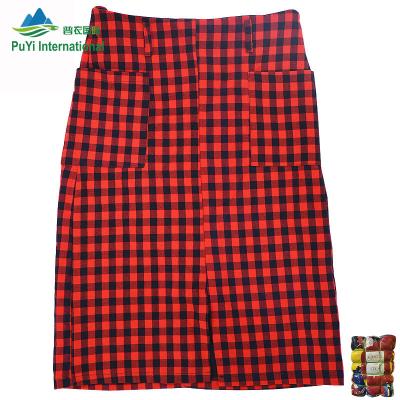 China Polyester Wool/Cotton Autumn Winter Used Skirts Back Ladies Split Pencil Skirt Mozambique Occasion Wear Women Skirts Bales for sale