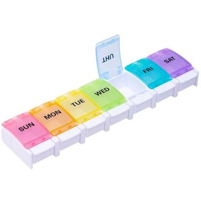 China Leather Pill Box Pill Organizer Weekly Pill Organizer Arthritis Friendly Travel Pill Storage Cases With Spring Open for sale