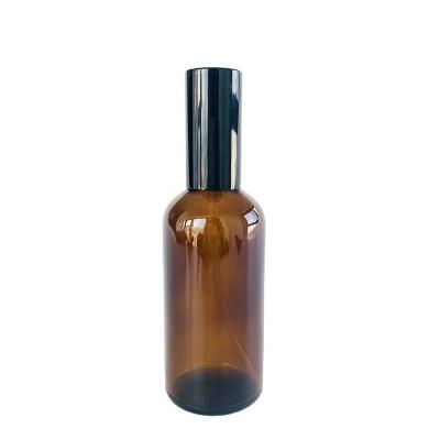 China Cosmetic Luxury Cosmetic Lotion Pump Glass Bottle , Amber Seer Proof Glass Bottle With Pump for sale