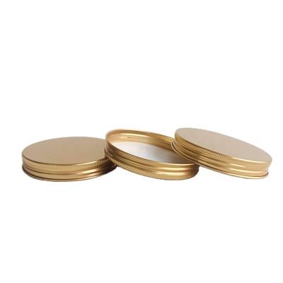 China Non Spill Oxidated Gold Aluminum Screw Cap , Gold Aluminum Lid For Cream Jar for sale