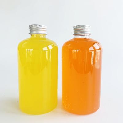 China High Quality Environmental Friendly 250ml Plastic Beverage Bottle For Beverage Milk Tea Water Or Coffee Bottle With Aluminum Cap for sale