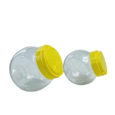 China 500ml 750ml 1200ml 1700ml 2500ml Clear Plastic Spherical Syrup Jar Large Capacity Candy Snack Jar for sale