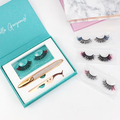 China Custom Colored Private Label Free Sample 3D Mink Colored Eye Lashes Wholesale for sale