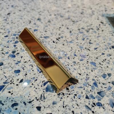 China Modern L-shaped Stainless Steel T Shaped Metal Tile Trim Ceramic Tile Trim Gold Mirror Decoration T Tile Trim for sale