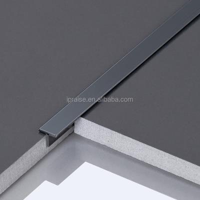 China Modern Custom Metal Mirror Black Stainless Steel Decor Trim Shape Tile Trim / Junction Panels / T for sale