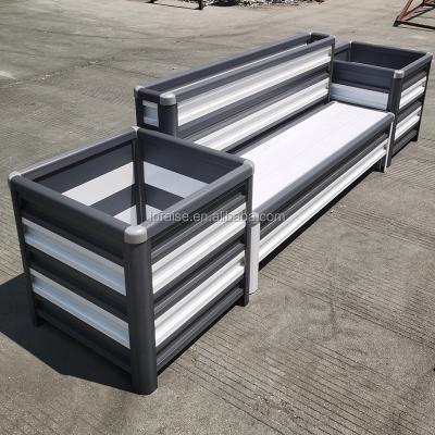 China Modern Flower Planter Aluminum Alloy Metal Garden Bed Design for sale