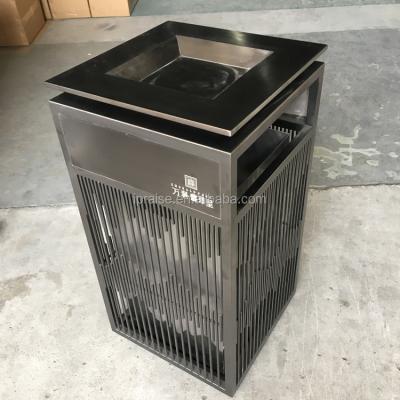 China Sustainable Outdoor Stainless Steel Trash Can Ashtray Standing Trash Can for sale