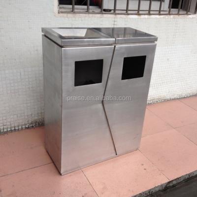 China Large Sustainable Commercial Mall Stainless Steel Ashtray Trash Can For Indoor Public Places for sale