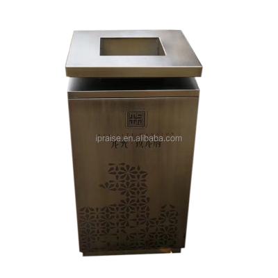 China Sustainable Outdoor Metal Stainless Steel Recycle Bin / Garbage Bin For Park for sale