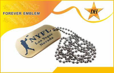 China Gold Plating Soft Enamel Personalised Dog Tags With Iron Ball Chain for sale