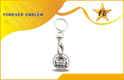 China Lados do metal 3 que lustram o ouro chapeado Keyring da moeda do trole da compra à venda