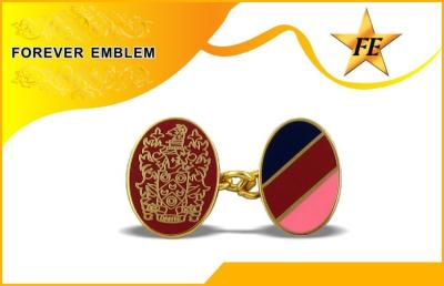 China Gold Plating Custom Cufflinks , Stamped Bronze With Soft Enamel Cufflink for sale