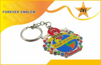 China Hard Enamel Metal Promotional Keychains Silver Imitation For Business Gifts for sale