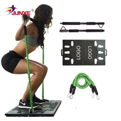 China Portable Fitness Yoga Exercise Pilates Stick Bar Strength Training Board With Foot Loop Home for sale