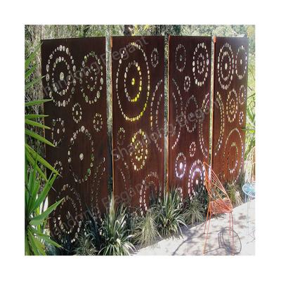 China American Style Factory Customize Customized Privacy Screen Outdoor Laser Cut Corten Steel Garden Screens for sale