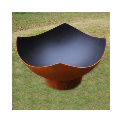 China Factory Stocked Customize Round Outdoor Corten Steel Garden Fire Pit Corten Steel Fire Bowl for sale