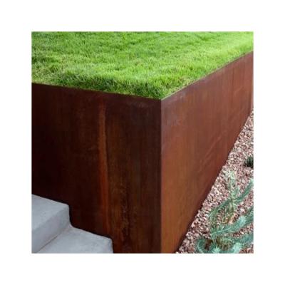 China Large Modern Greening Vertical Flower Pot Garden Projects Corten Steel Planter for sale