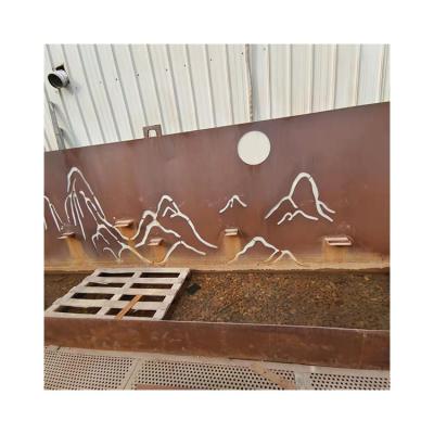 China Minimalist Factory Customize Decorative Garden Corten Steel Large Water Fountain for sale