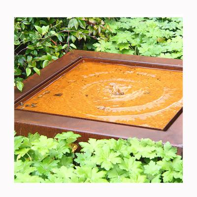 China Minimalist Factory Customize Exterior Corten Steel Water Fountain Systems for sale