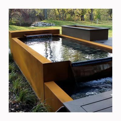 China Factory Minimalist Customize Outdoor Corten Steel Garden Fountain Sculpture Corten Steel Fountain for sale