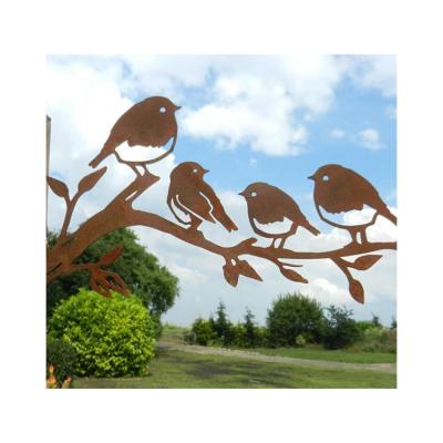 China Customized Minimalist Outdoor Wall Hanging Corten Steel Art And Large Corten Steel Bird Crafts for sale