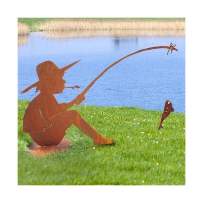 China Minimalist Factory Customize Outdoor Ornaments Corten Steel Decoration Crafts Corten Steel Craft for sale