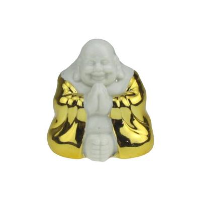 China China Gold Plating Ceramic Laughing Buddha Statue for sale