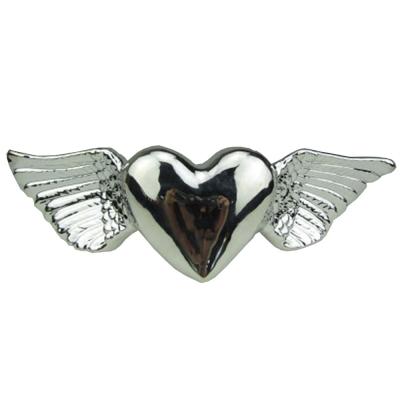 China Handmade Wholesale Ceramic Valentines Days Chrome Heart Shape For Weeding for sale