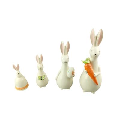 China Eco-Friendly Ceramic Artwork Crafts Crafts Decoration Gift Home Traditional Easter Bunny for sale