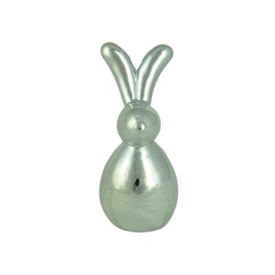 China Easter environmental modern simple electroplating silver ceramic rabbit with long ears for sale