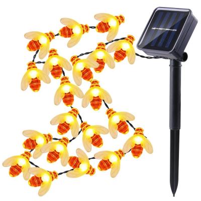 China PVC LED Factory Outlets Outdoor 6m Solar String Lights 30 Bee Shape Waterproof Christmas Lights for sale