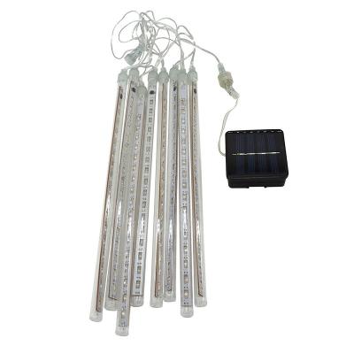 China Hot Selling Outdoor Waterproof Energy Saving PVC 144 Led Solar Meteor Shower String Lights Tree Lamp for sale