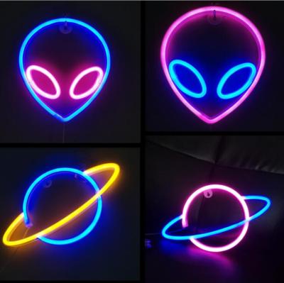 China Home Decoration Halloween Christmas Decoration Battery and USB Powered Alien LED Neon Signs for sale