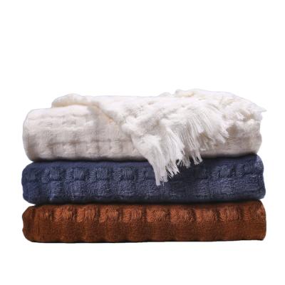 China Anti-Static Cozy Bliss Warm Soft Waffle Throw Blanket for Home Bed and Sofa for sale