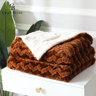 China Anti-Static Comfortable Plush Powder 100%Polyester Fleece Blanket Happiness Faux Fur Blanket Throw for sale