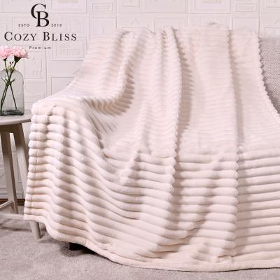 China Bliss Wholesale Solid Color Flannel Summer Blanket Anti-Static Cozy Bed Blanket Soft Throw for sale