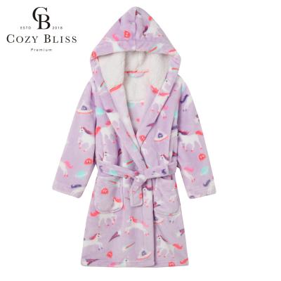 China Bliss Flannel Boys Girls Powder Plush Baby Robe QUICK DRY Comfy Bathrobe for Baby Kids Shear Robe Kids for sale