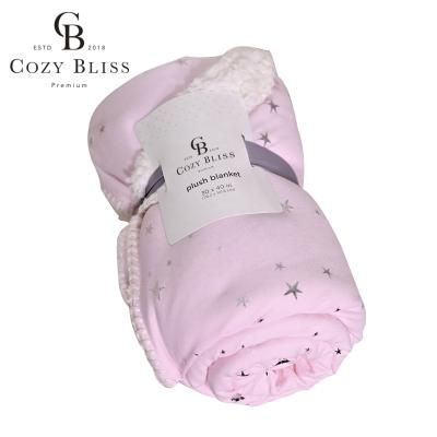 China Cozy Happiness Fleece Blanket Coral Kids Anti-static Double Layer Blanket Baby Knit Wrap Sherpa Blanket For Baby for sale