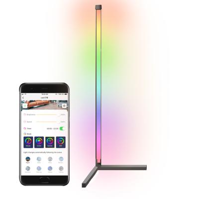 China Modern Led Night Light Remote Control RGB Corner Floor Lamp Music Bedroom Decoration Corner Floor Home Floor Light for sale