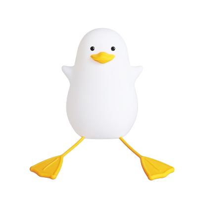 China Modern Creative Soft Sensitive Duck Silicone Baby Nursery Lamp LED Faucet Control Night Light For Children for sale