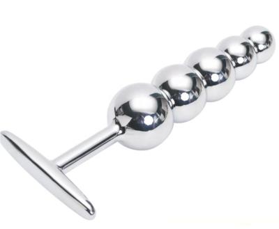 China Graduated Balls Anal Beads Toys China Factory Steel Anal Beads Butt Plug Graduated Design Waterproof Anal Toy For Men, Women, Couples for sale