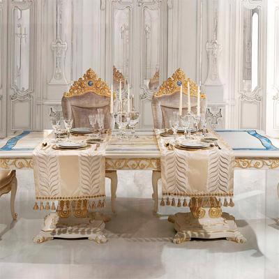 China (Other) September Adjustable Super Royal Dining Table Sets 6 Chairs Luxury Marble Dining Table Set 8 Seaters Wooden Kitchen Dining Table Set for sale