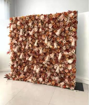 China S02376 5d Flower Wall Decoration S02376 5d Silk Flower Wall Art Artificial Pampas Wall Art Indoor Outdoor Indoor Silk Pampas Flower Panels 3d Panels Wedding Flower Wall for sale