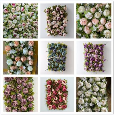 China Cheap Flower Wall H05087 Artificial Silk Flowers Wall Wedding Backdrops For Wedding Decoration for sale