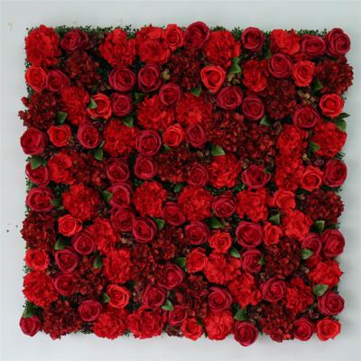 China Customized Silk Rose Flower Wall Wedding Decor White Flower Wall Panels Artificial 3D Flower Wall Backdrop Flower Wall H05100 for sale