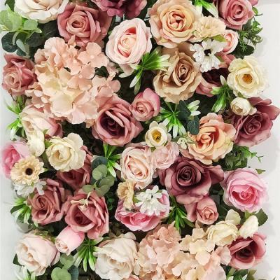 China Flower Wall H05092 Wedding Occasion Decoration Flower Wall Backdrop Atificial Flower Panel for sale