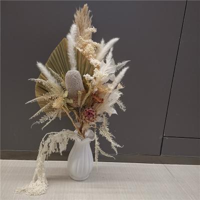 China S02379 DIY Customized Wedding Dried Palm Leaves Palm Leaves Decorative Palm Leaf Tropical Bouquet For Flower Arrangement for sale