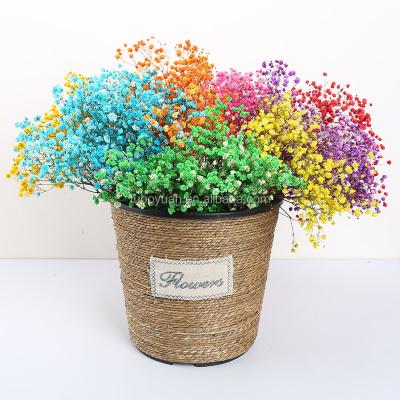 China Home Hotel Decoration E07112 Wholesale Dried Wedding Flower Tiny Flower Bouquet Preserved Baby's Breath Preserved Gypsophila For Hotel Decor for sale